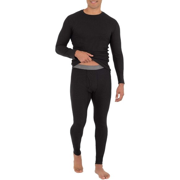 mens Recycled Waffle Thermal Underwear Set Top and Bottom